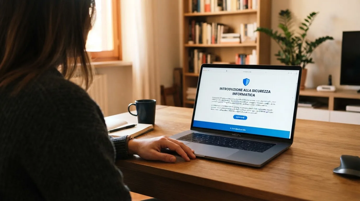 Persona davanti a un portatile che legge una pagina informativa sul gioco online in Italia — casinò non aams che accettano dogecoin