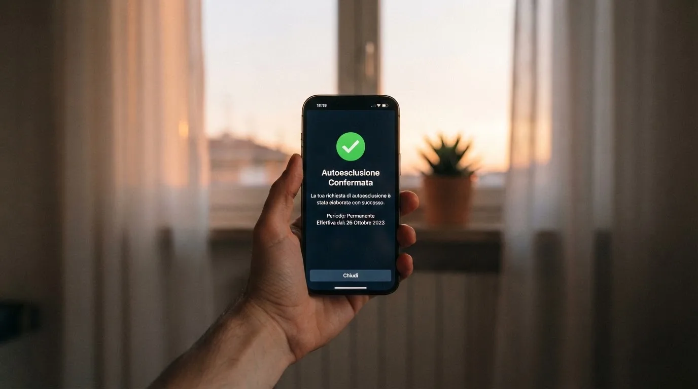 Mano che tiene uno smartphone accanto a una finestra, luce serale tranquilla — casino online sanremo